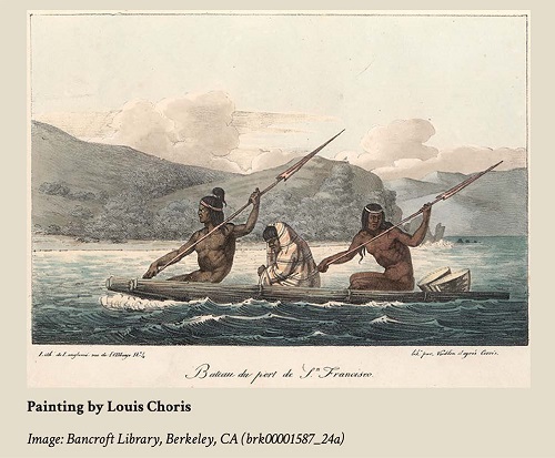indian-canoe-image - Painting by Louis Andrevitch Choris, courtesy of The Bancroft Library, UC Berkeley v2